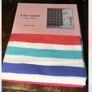 KATE Spade New York Shower Curtain Pink Blue Yellow * Painted Stripe *Brand New